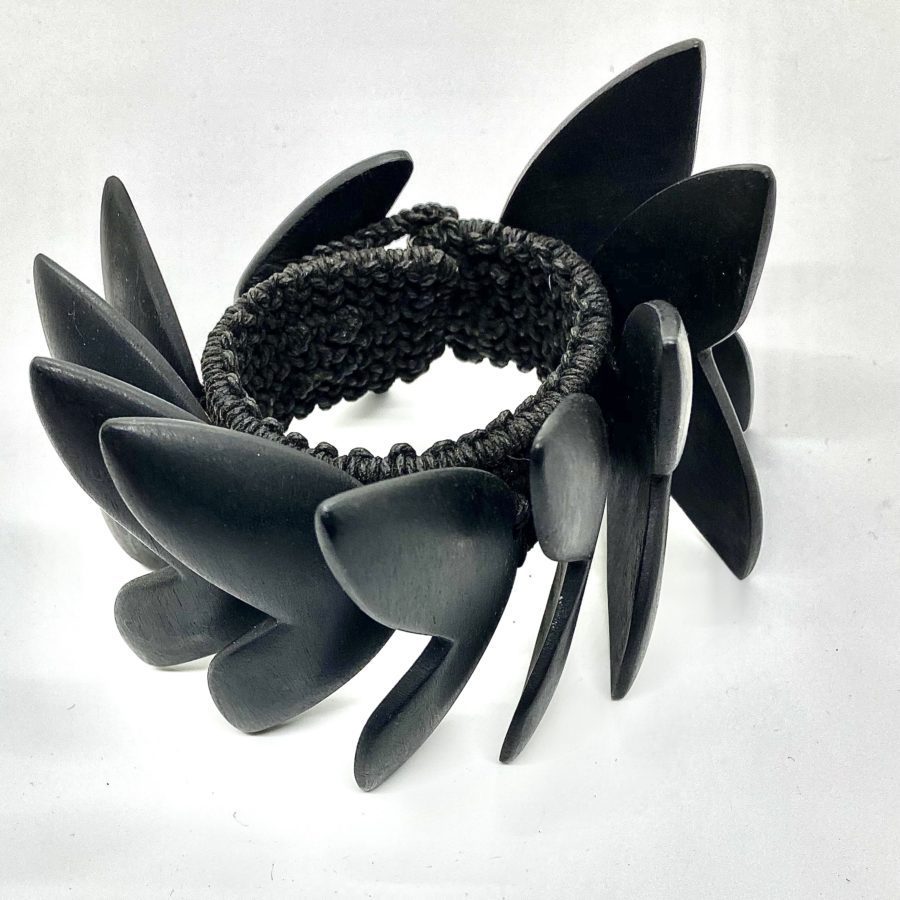 Kris Ruhs Ebony Overlapping Leaf Bracelet