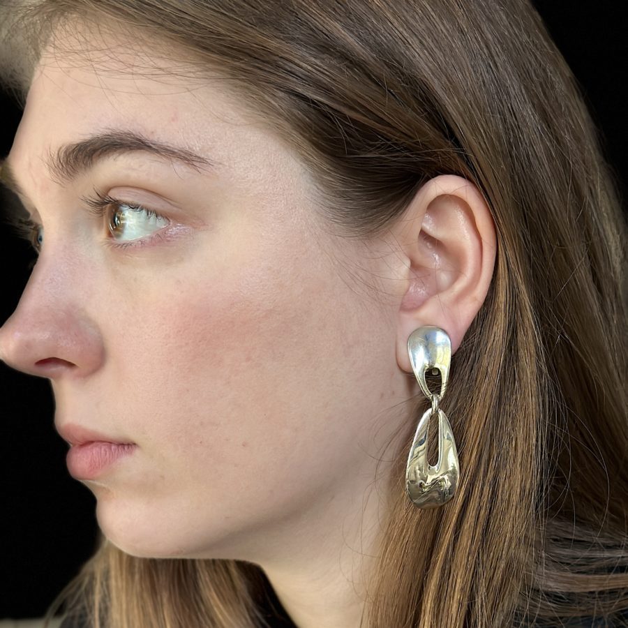 Robert Lee Morris Double Petal Door Knocker Earrings - Image 2