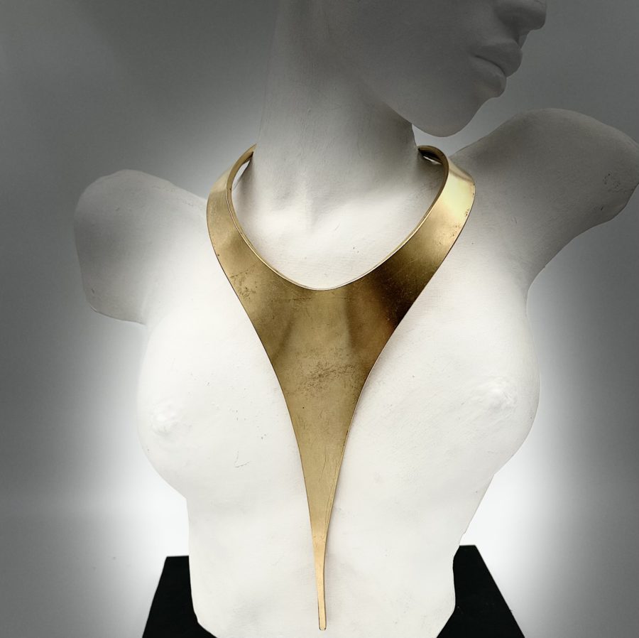 Robert Lee Morris for Donna Karan Long Concave Collar Necklace - Image 3