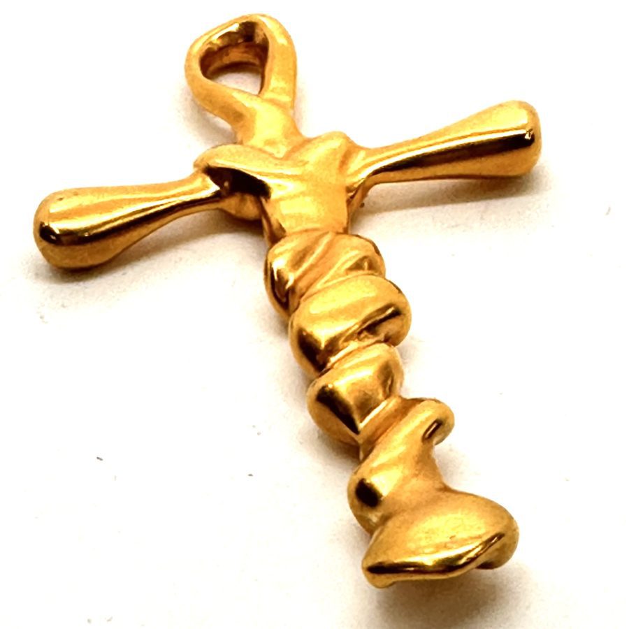 Robert Lee Morris Gold Plated Twisted Rope Crucifix Pendant - Image 2