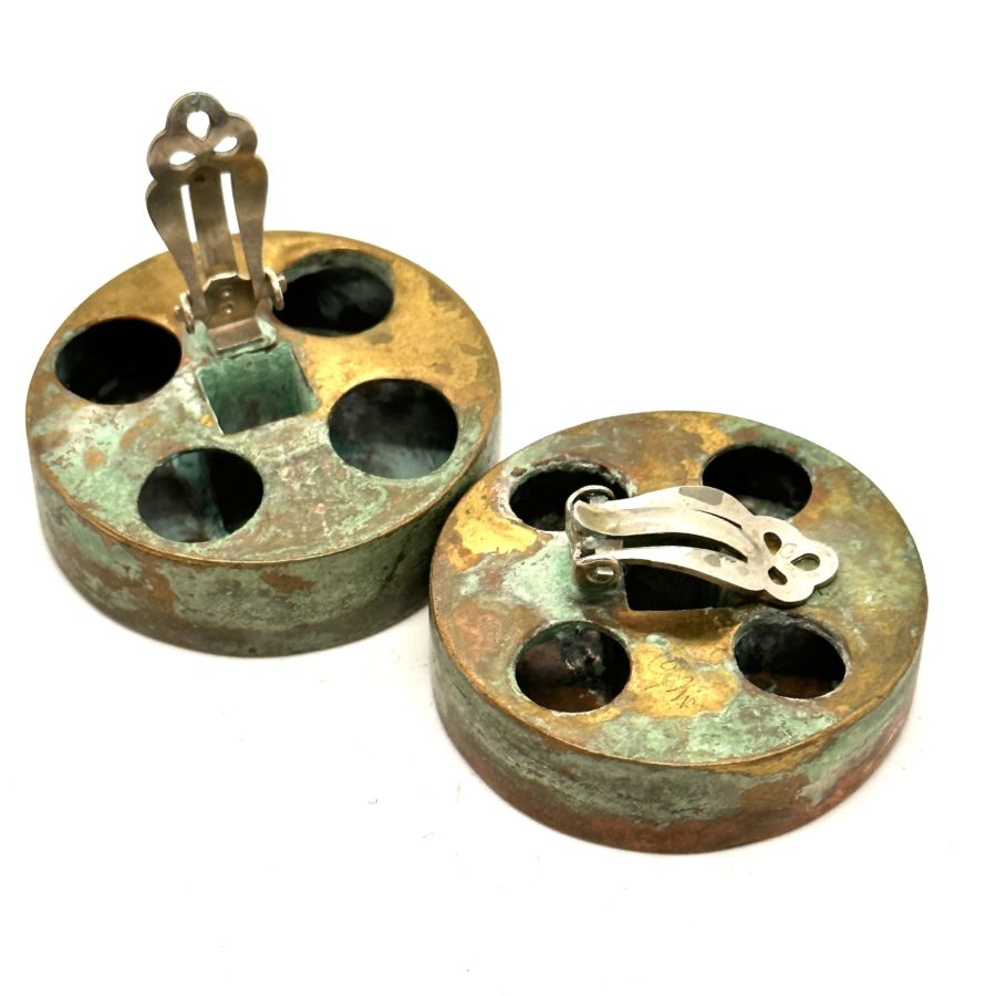 Robert Lee Morris Chinese Coin Button Earrings - Image 2