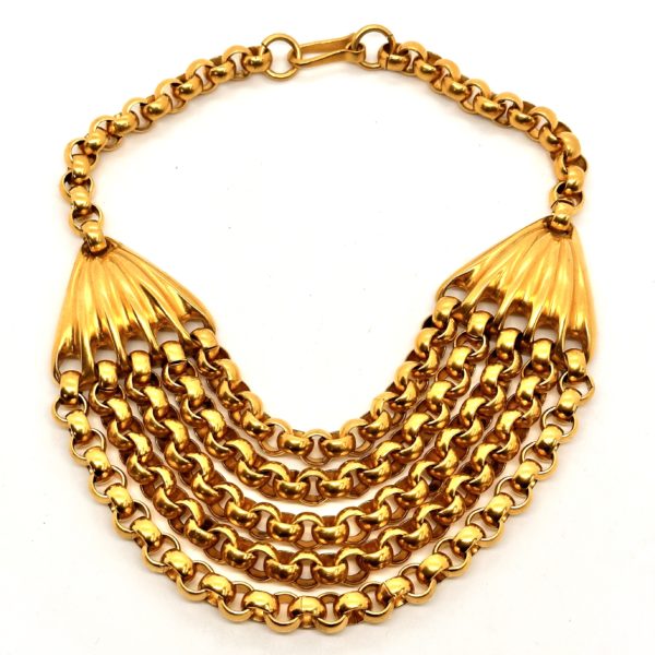 Robert Lee Morris 5 Row Chain Collar Necklace For Loewe 1993