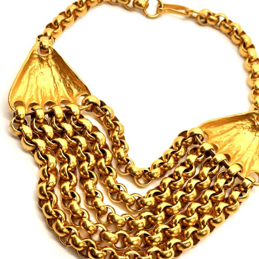 Robert Lee Morris 5 Row Chain Collar Necklace For Loewe 1993 - Image 2