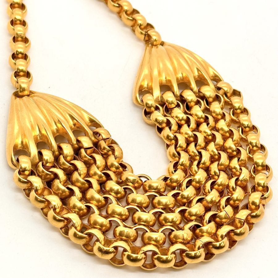 Robert Lee Morris 5 Row Chain Collar Necklace For Loewe 1993 - Image 4