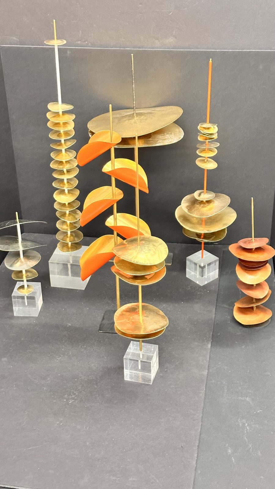 Robert Lee Morris Brass Sculpture # 104, Vermillion Short Stack - Image 6