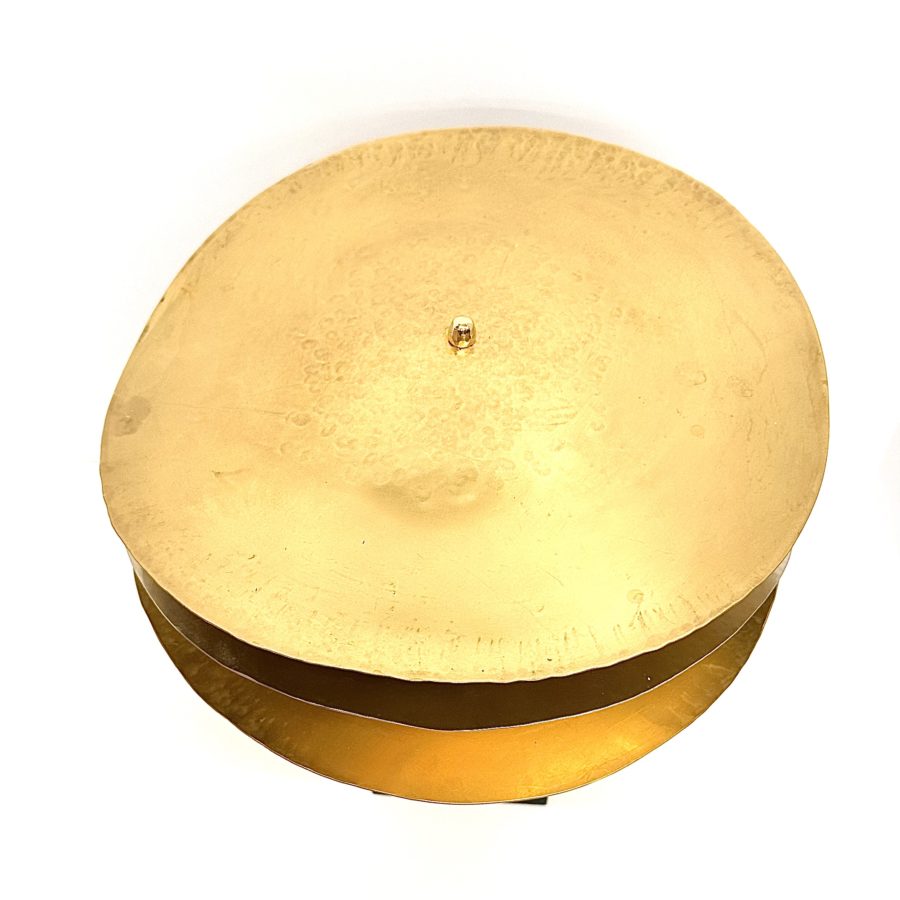 Robert Lee Morris Brass Sculpture Short 12" Triple Pagoda Stack - Image 3