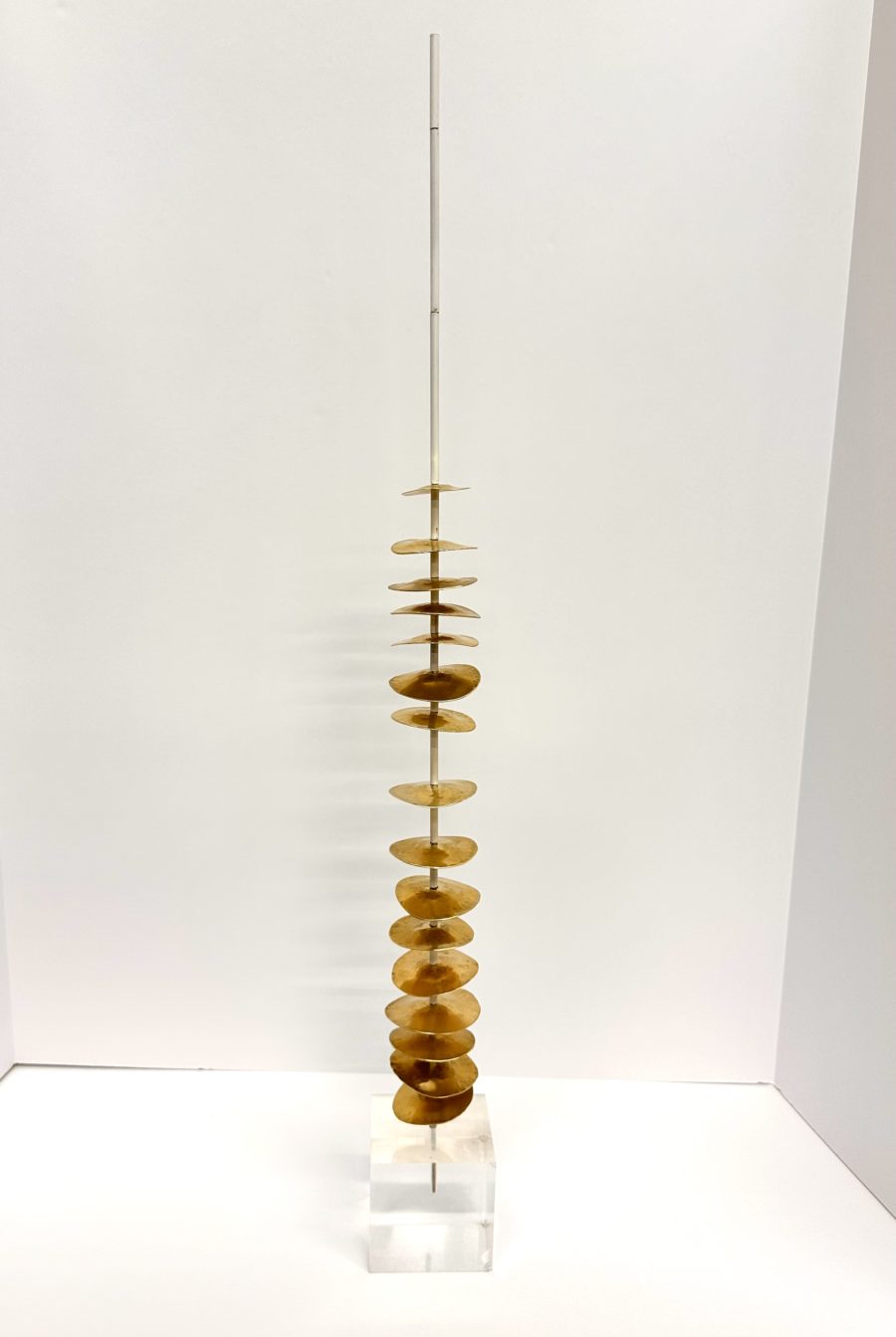 Robert Lee Morris Brass Sculpture #101 Tall Skinny Tower Stack - Image 7