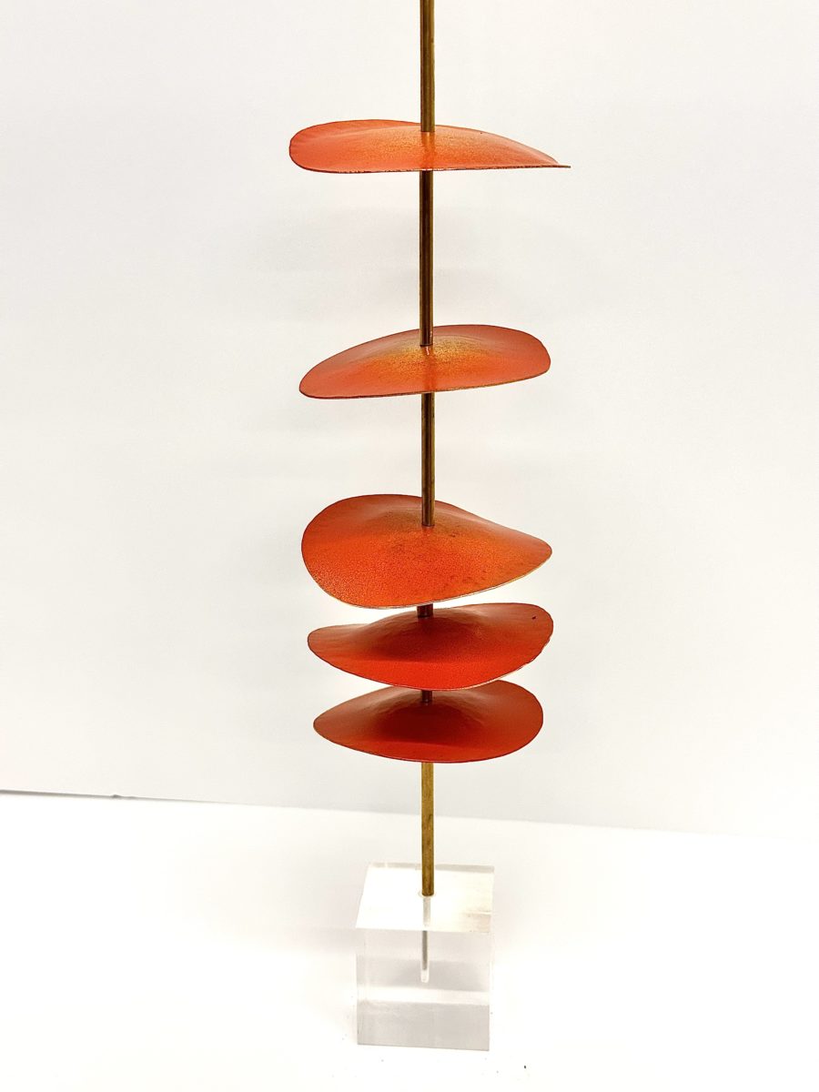 Robert Lee Morris Brass Sculpture # 104, Vermillion Short Stack - Image 5