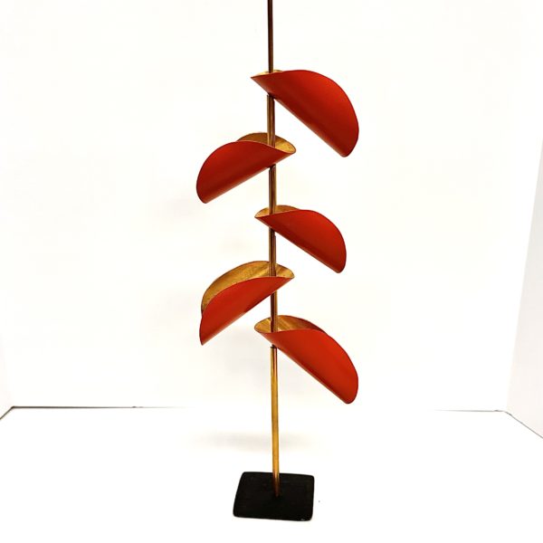 Robert Lee Morris Brass Sculpture #105, Vermillion Waterspout Stack