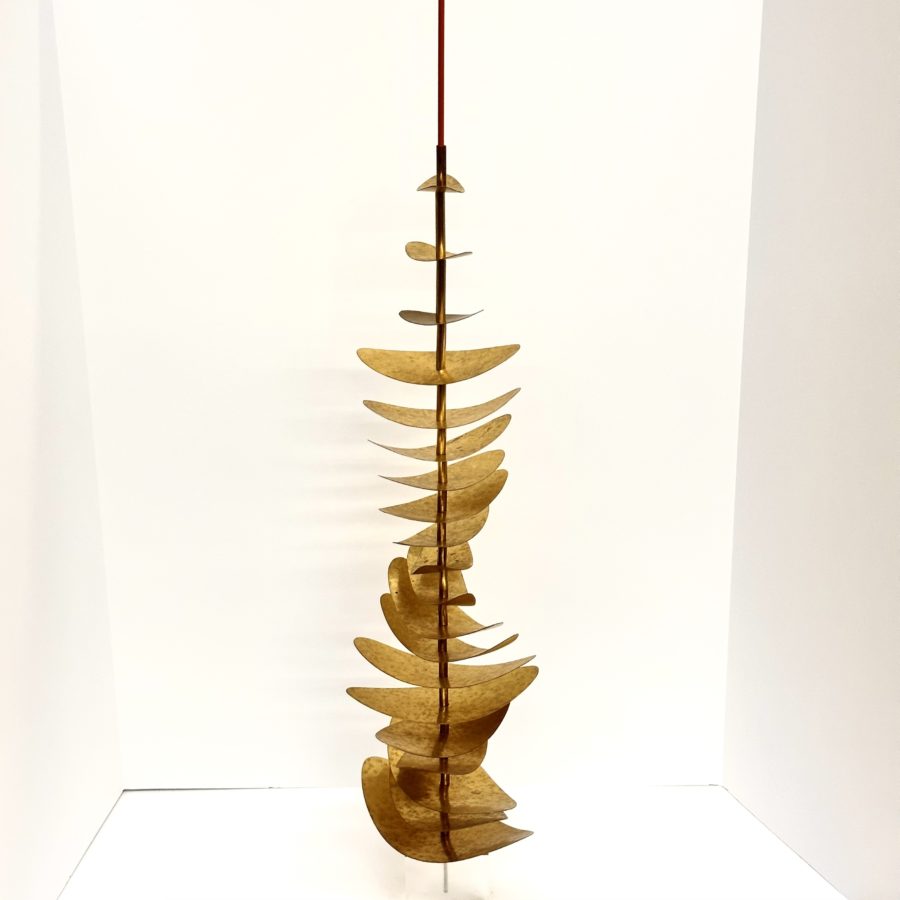 Robert Lee Morris Brass Sculpture # 106, Tall Twisted Oval Stack