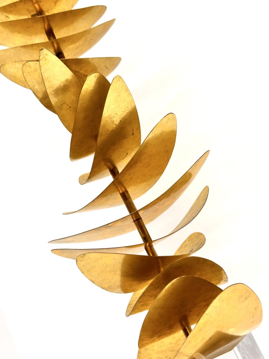 Robert Lee Morris Brass Sculpture # 106, Tall Twisted Oval Stack - Image 2