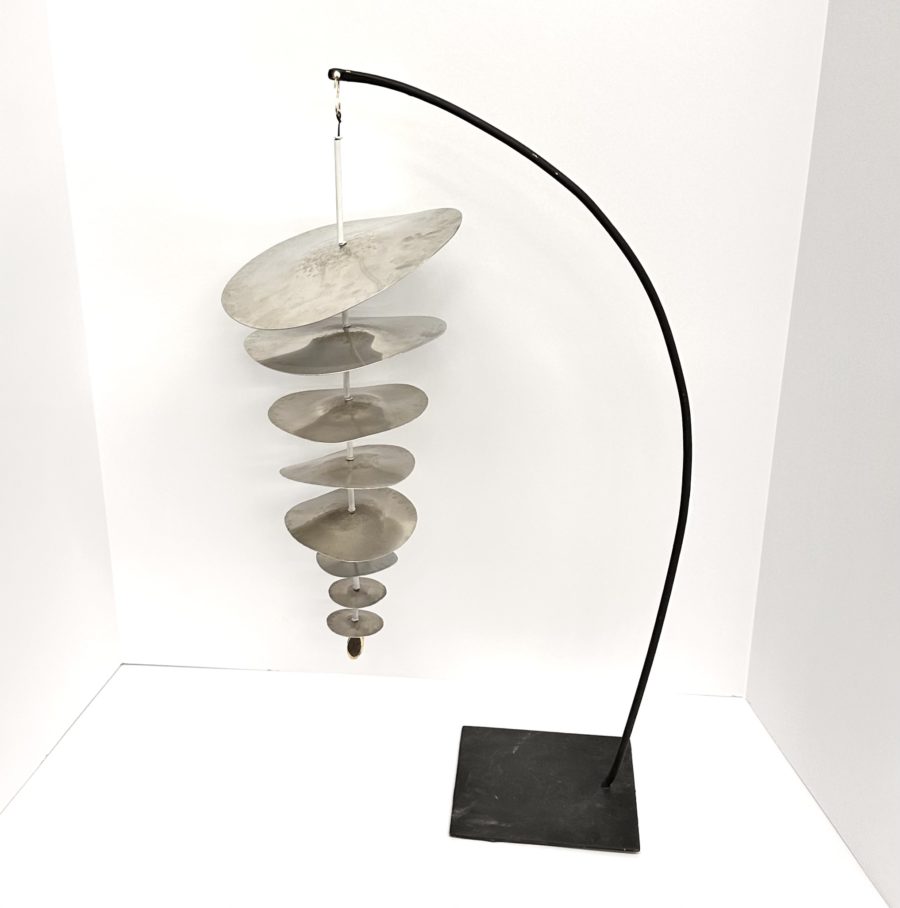 Robert Lee Morris Sculpture, #110 White Nickel Dustdevil Mobile - Image 3
