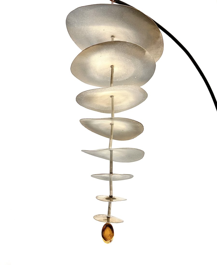 Robert Lee Morris Sculpture, #110 White Nickel Dustdevil Mobile - Image 4