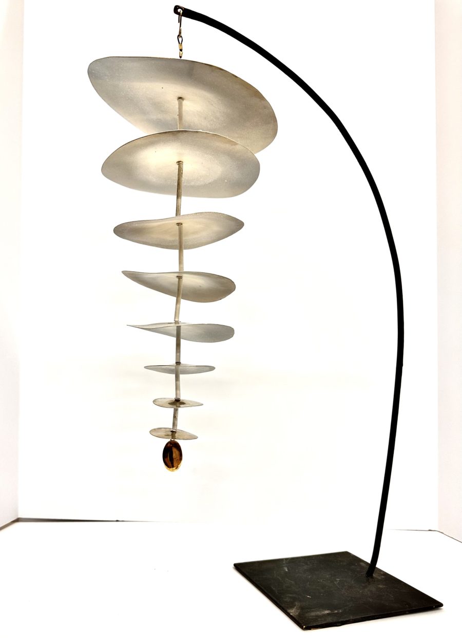Robert Lee Morris Sculpture, #110 White Nickel Dustdevil Mobile - Image 5