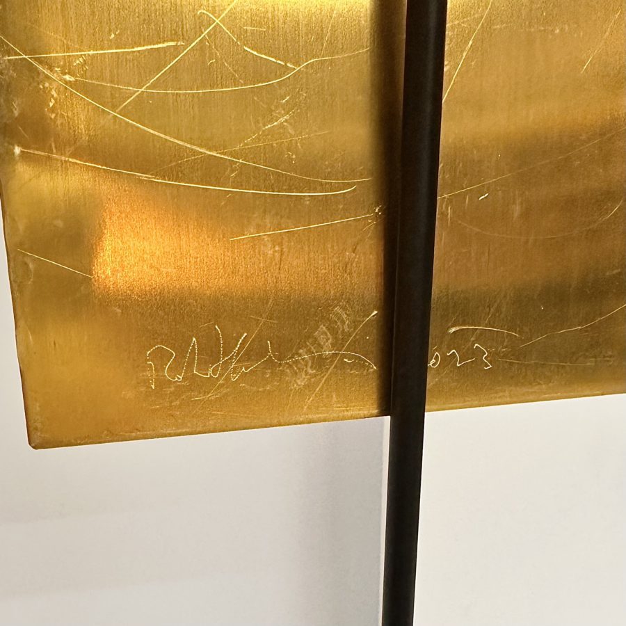 Robert Lee Morris Brass Sculpture #120 Tall Thin Rectangular Sail - Image 4