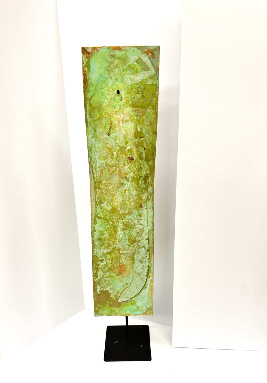 Robert Lee Morris Verdigris Sculpture #119, Tall Rectangular Sail