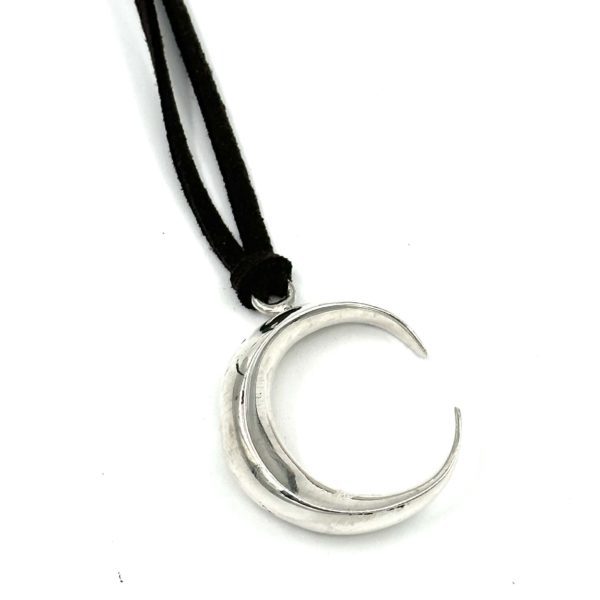 Robert Lee Morris Sterling Silver Medium Crescent Moon Pendant 1984