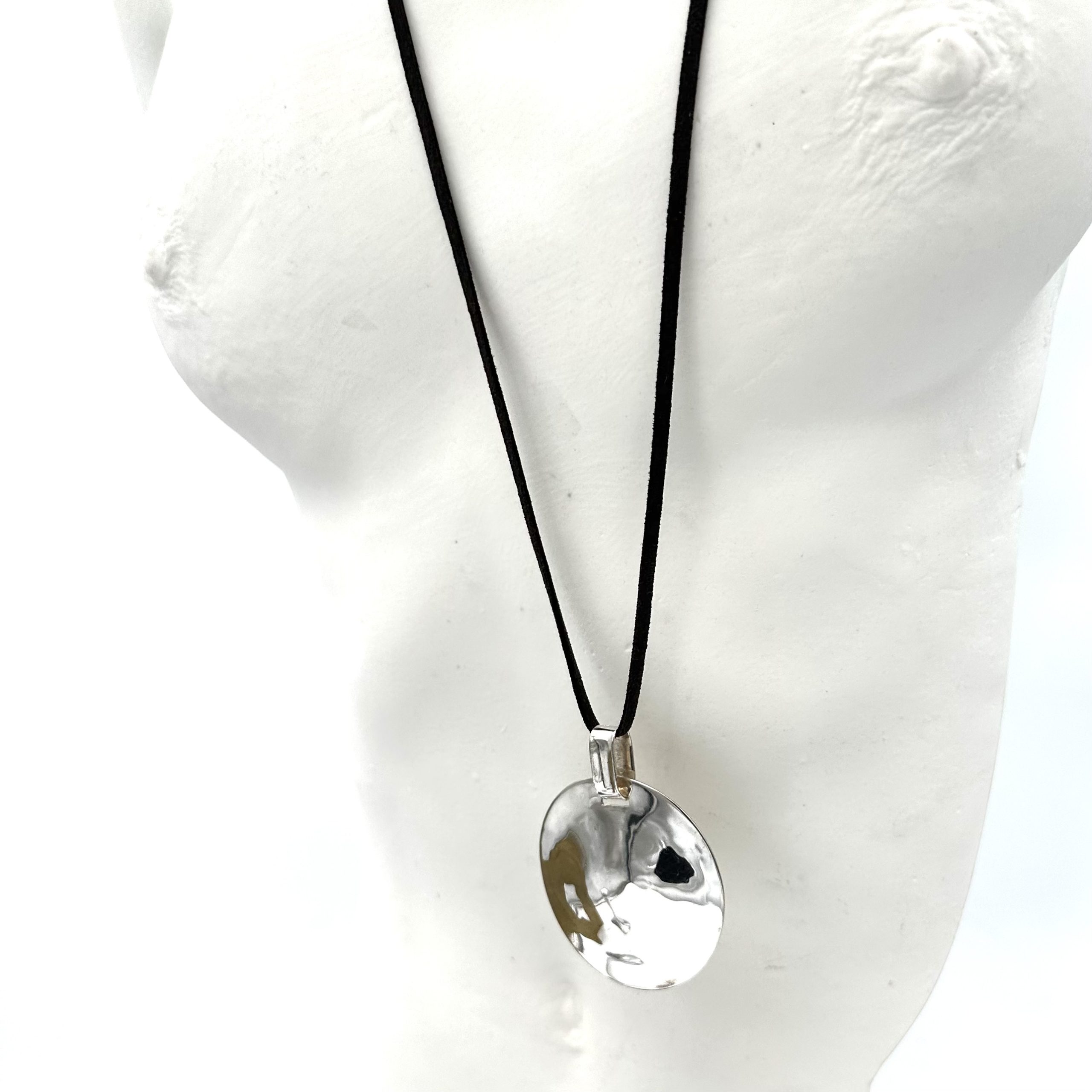 Robert Lee Morris Sterling Silver Disc "One World" Pendant - Image 3