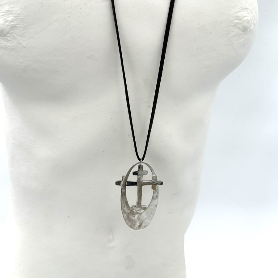 Robert Lee Morris Sterling Silver Framed Crucifix Pendant - Image 3