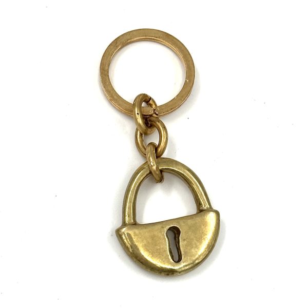 Robert Lee Morris Brass Lock Keyring Pendant