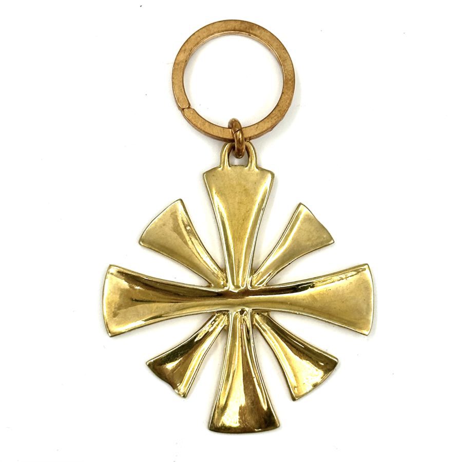 Robert Lee Morris Brass Exploding Star Keyring