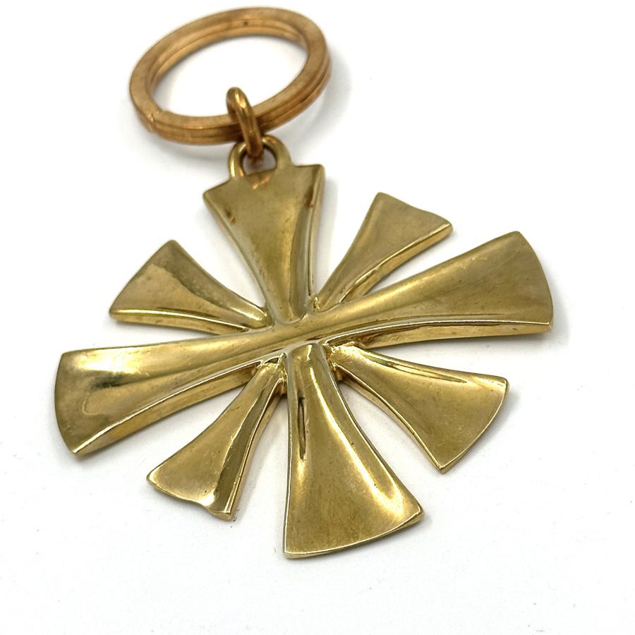 Robert Lee Morris Brass Exploding Star Keyring - Image 2