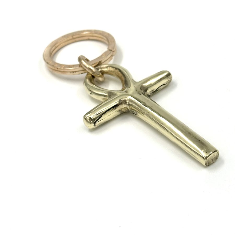 Robert Lee Morris Brass Modern Ankh Keychain - Image 2