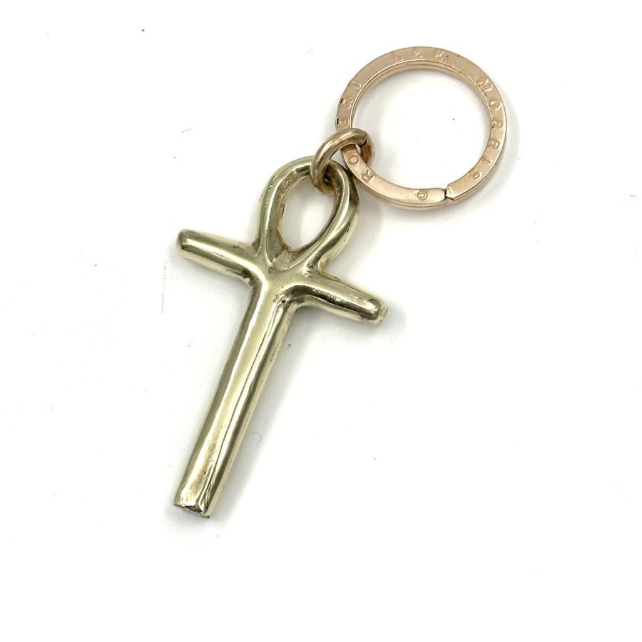 Robert Lee Morris Brass Modern Ankh Keychain