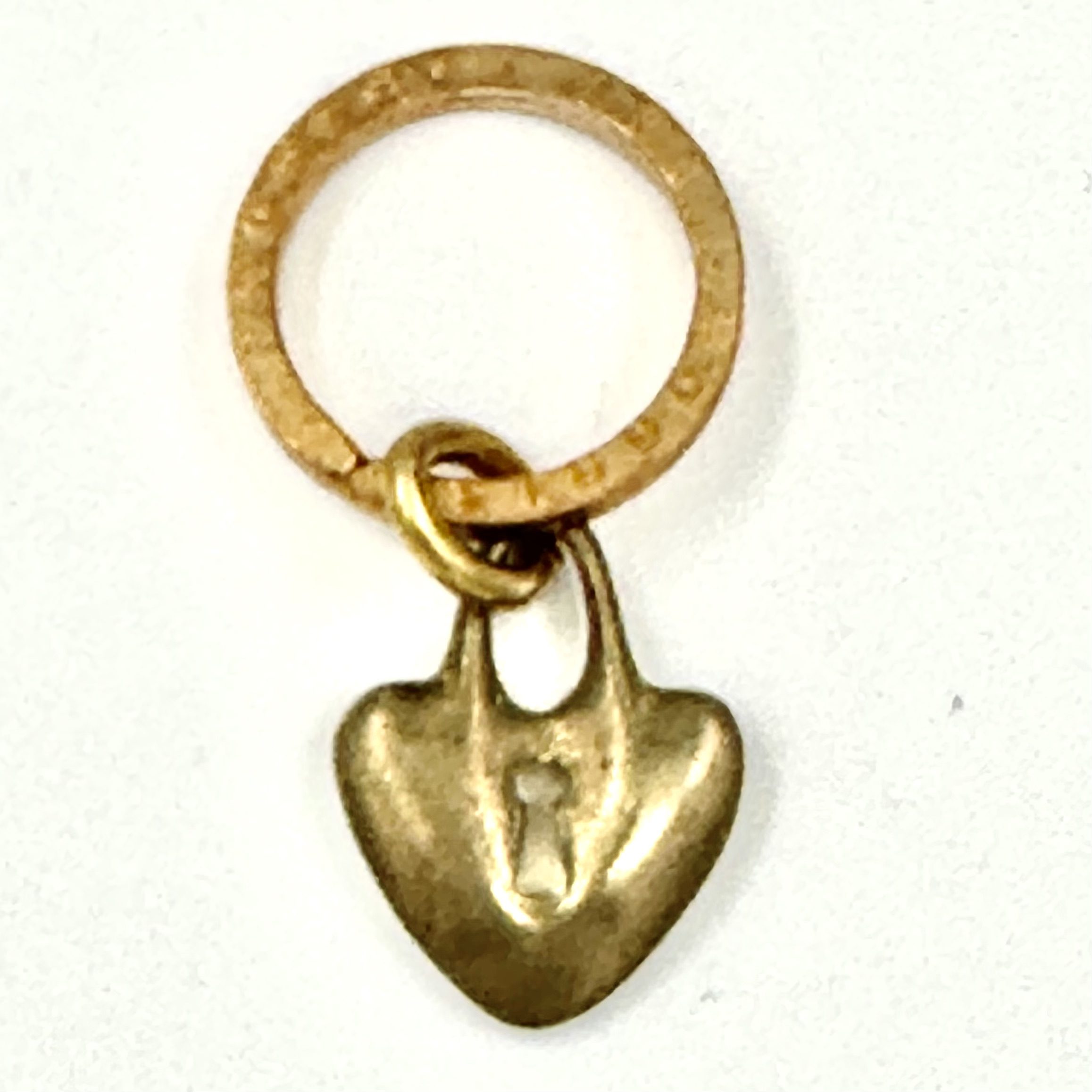 Robert Lee Morris Small Brass Heart Lock Keychain