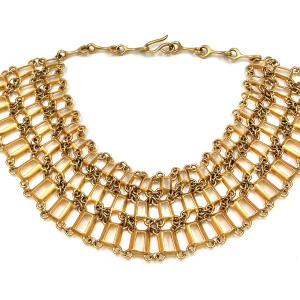 Robert Lee Morris Gold Plated Brass Egyptian Collar Necklace