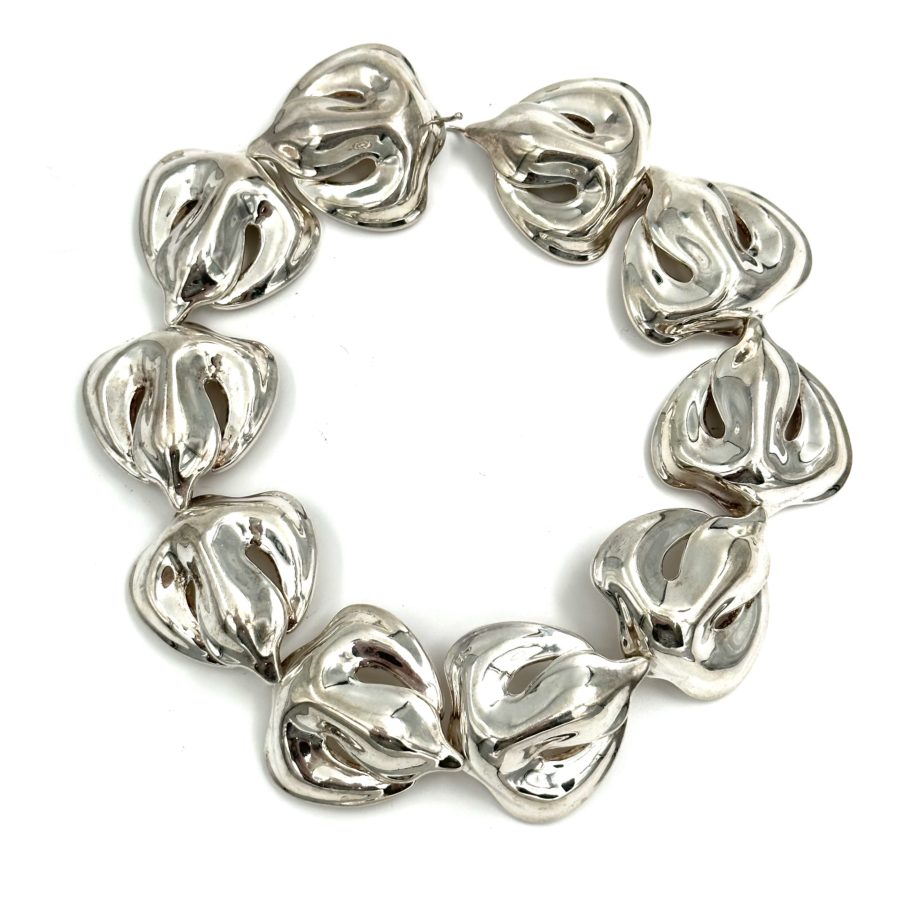 Robert Lee Morris Sterling Silver Fleur de Lis Choker Necklace