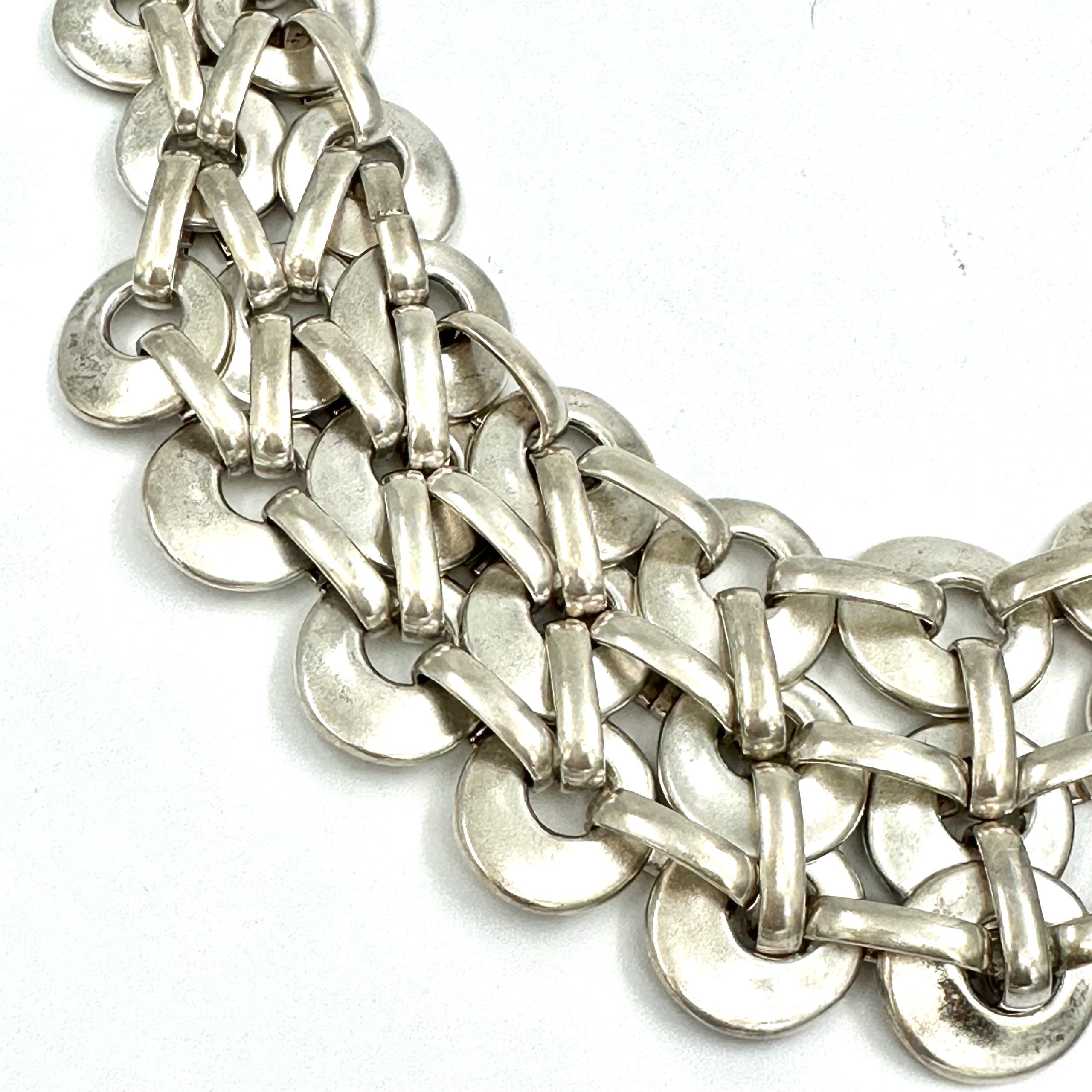 Robert Lee Morris Sterling Silver Chain Mesh-Fruit-Loop Collar Necklace - Image 2