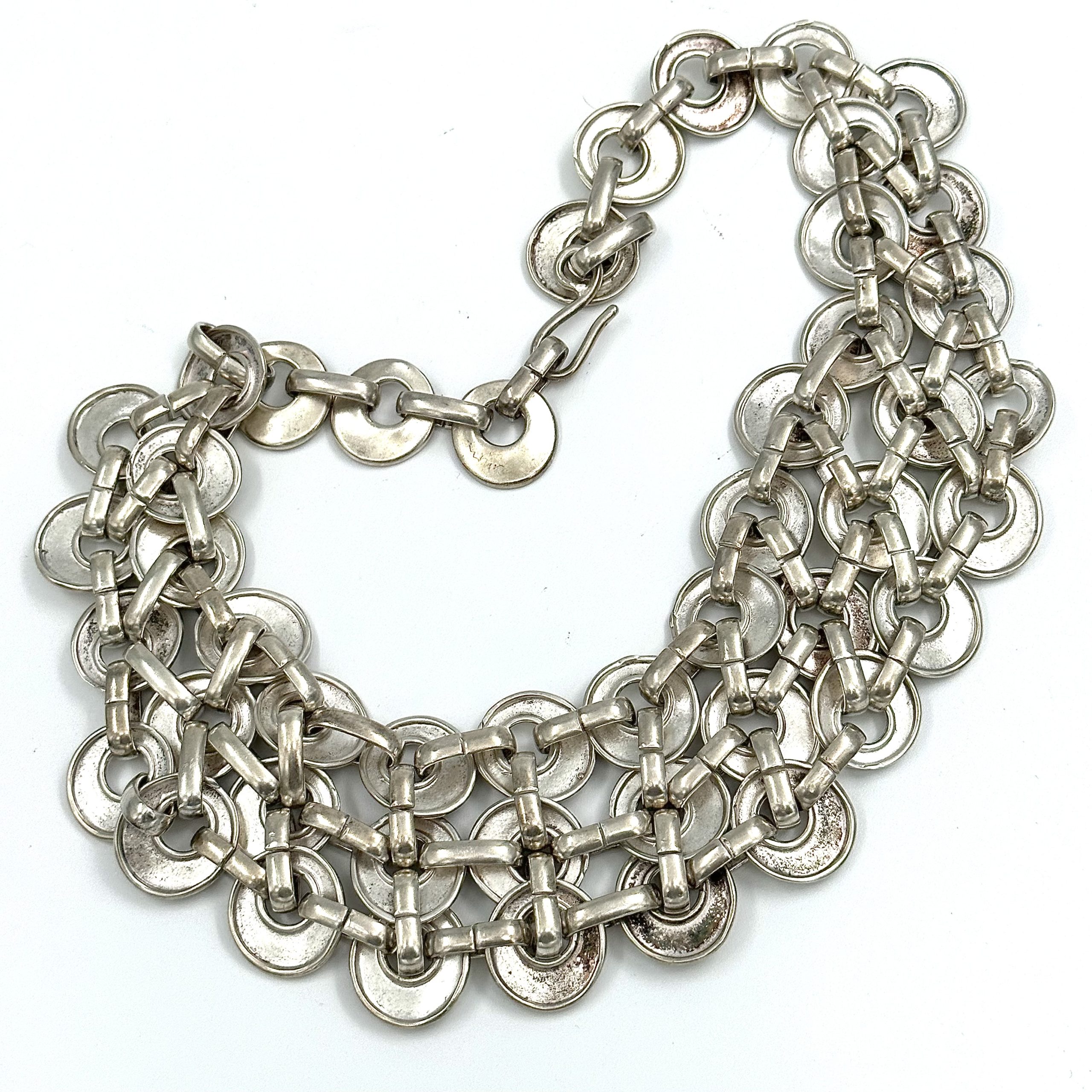 Robert Lee Morris Sterling Silver Chain Mesh-Fruit-Loop Collar Necklace - Image 3