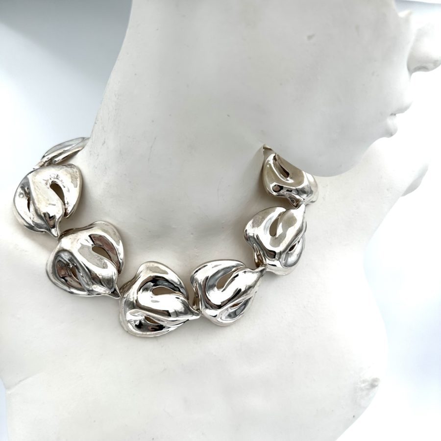 Robert Lee Morris Sterling Silver Fleur de Lis Choker Necklace - Image 5
