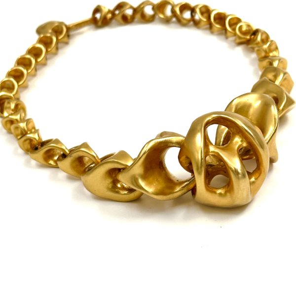 Robert Lee Morris Graduated Alpha Chain Gold Plated Brass Necklace