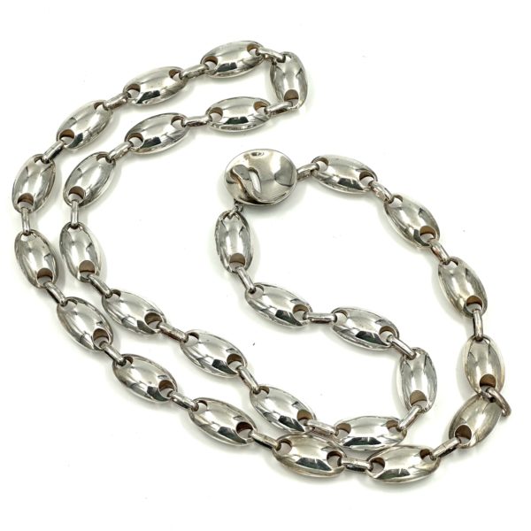 Robert Lee Morris Sterling Silver Egg Chain Necklace