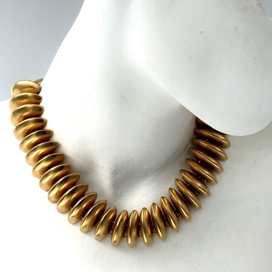 Robert Lee Morris Gold Plated Caterpillar Choker Necklace - Image 4