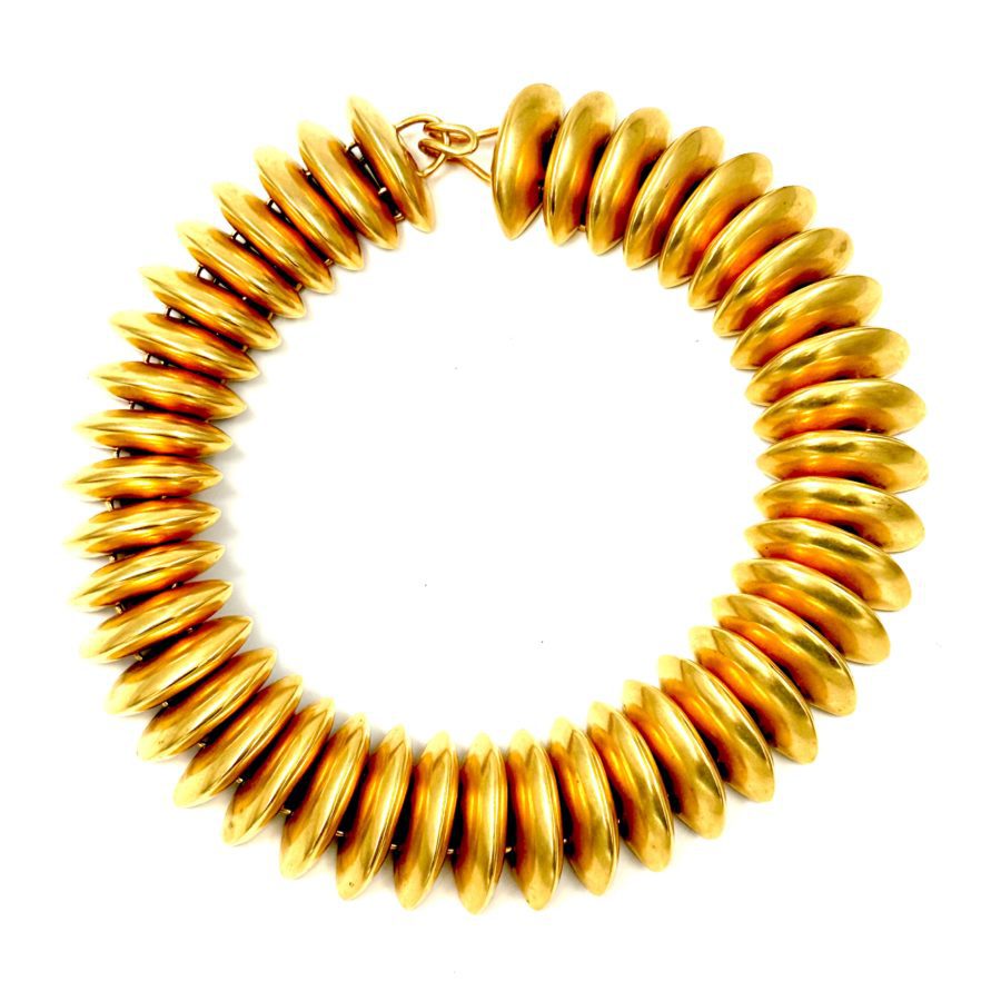 Robert Lee Morris Gold Plated Caterpillar Choker Necklace