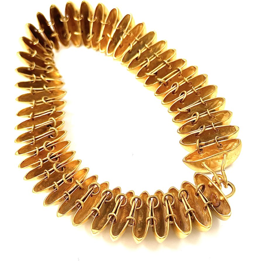 Robert Lee Morris Gold Plated Caterpillar Choker Necklace - Image 3