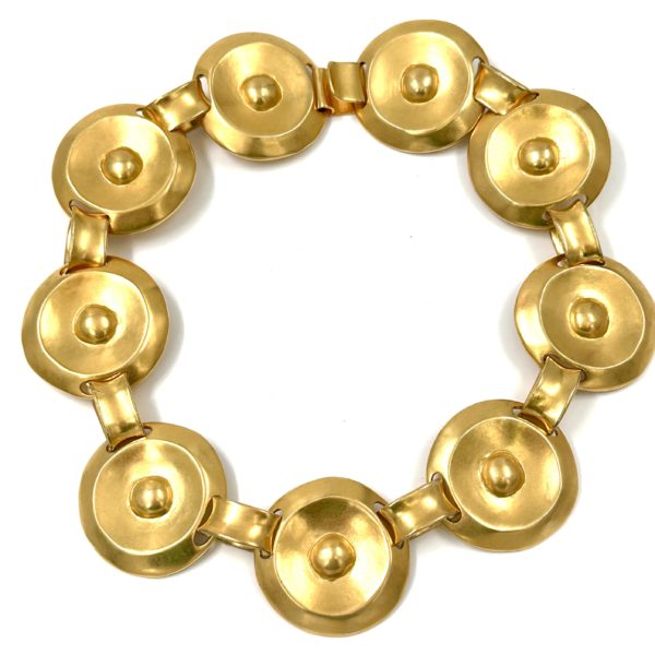 Robert Lee Morris Gold Plated Medallion Disc Necklace