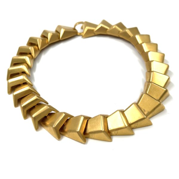 Robert Lee Morris Gold Plated Angular Step Choker Necklace