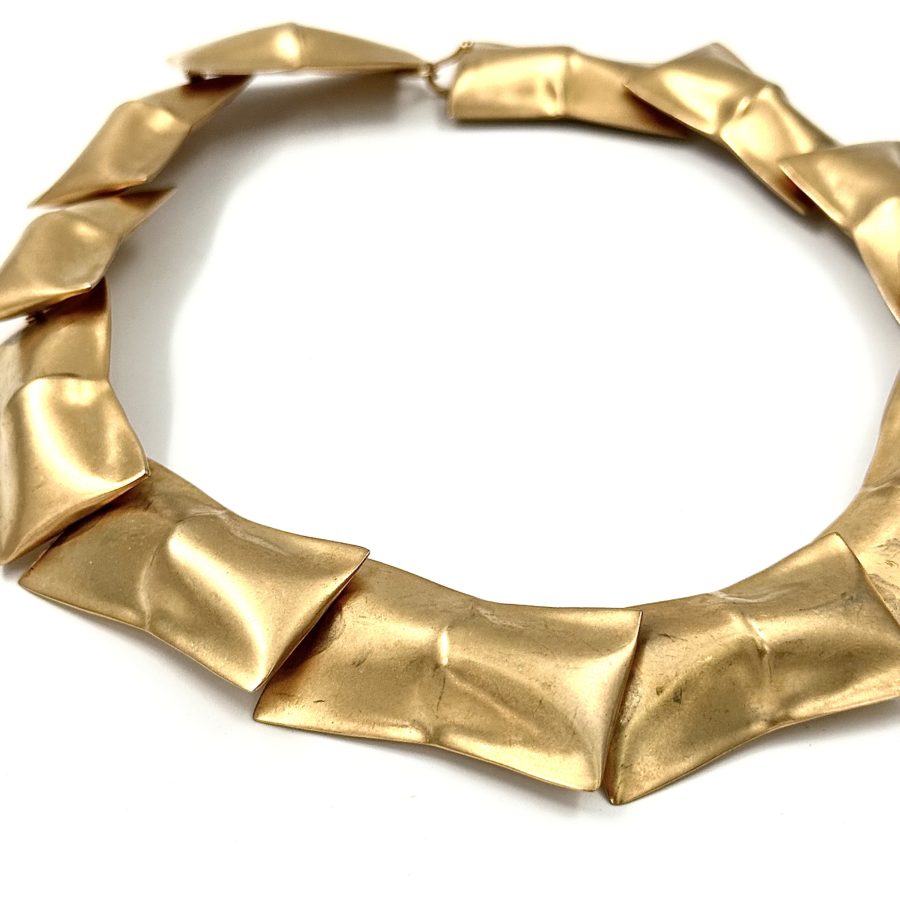 Robert Lee Morris Gold Plated Pinched Package Necklace - Image 2