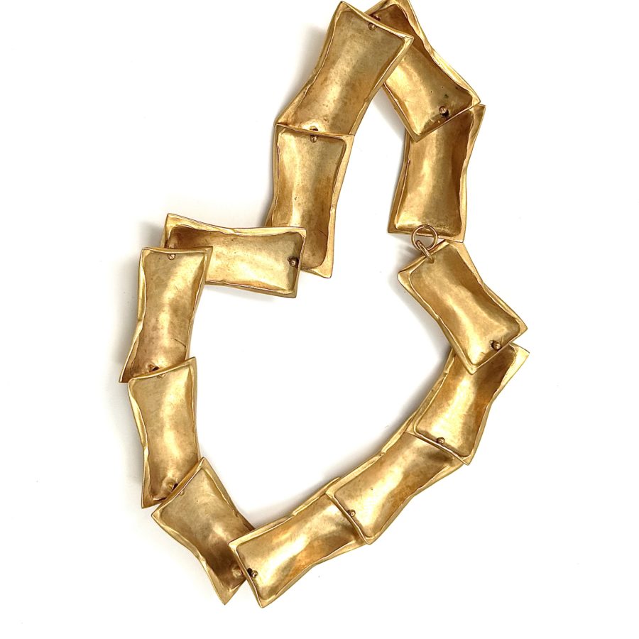 Robert Lee Morris Gold Plated Pinched Package Necklace - Image 3