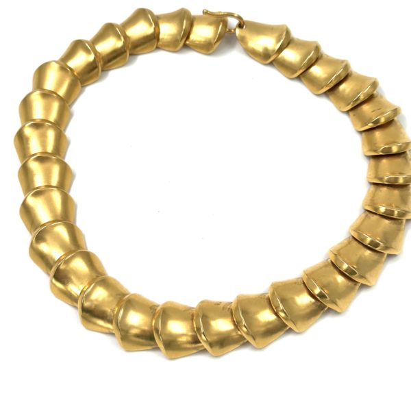 Robert Lee Morris Gold Plated Large Petal Necklace