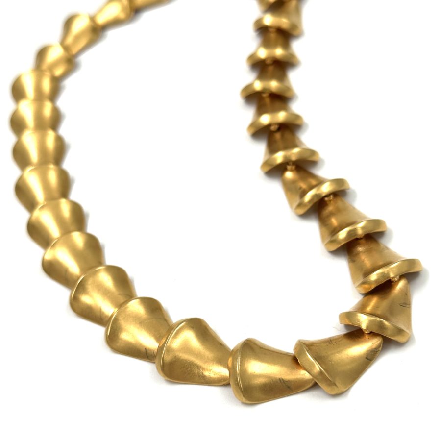 Robert Lee Morris Small Gold Plated Petal Necklace - Image 2