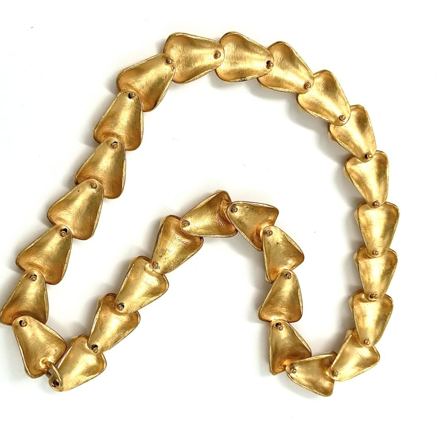 Robert Lee Morris Small Gold Plated Petal Necklace - Image 3