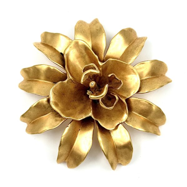 Robert Lee Morris Gold Plated Hybrid Flower Pin