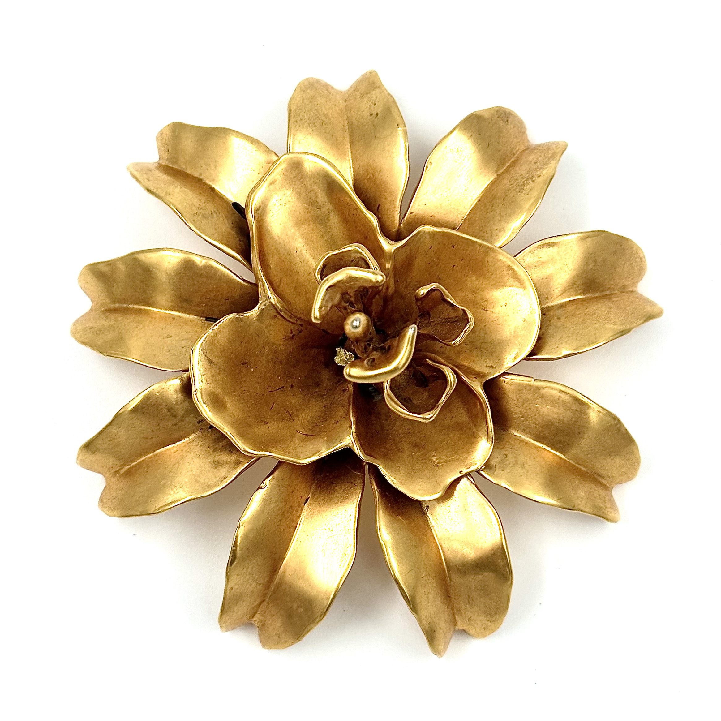 Robert Lee Morris Gold Plated Hybrid Flower Pin