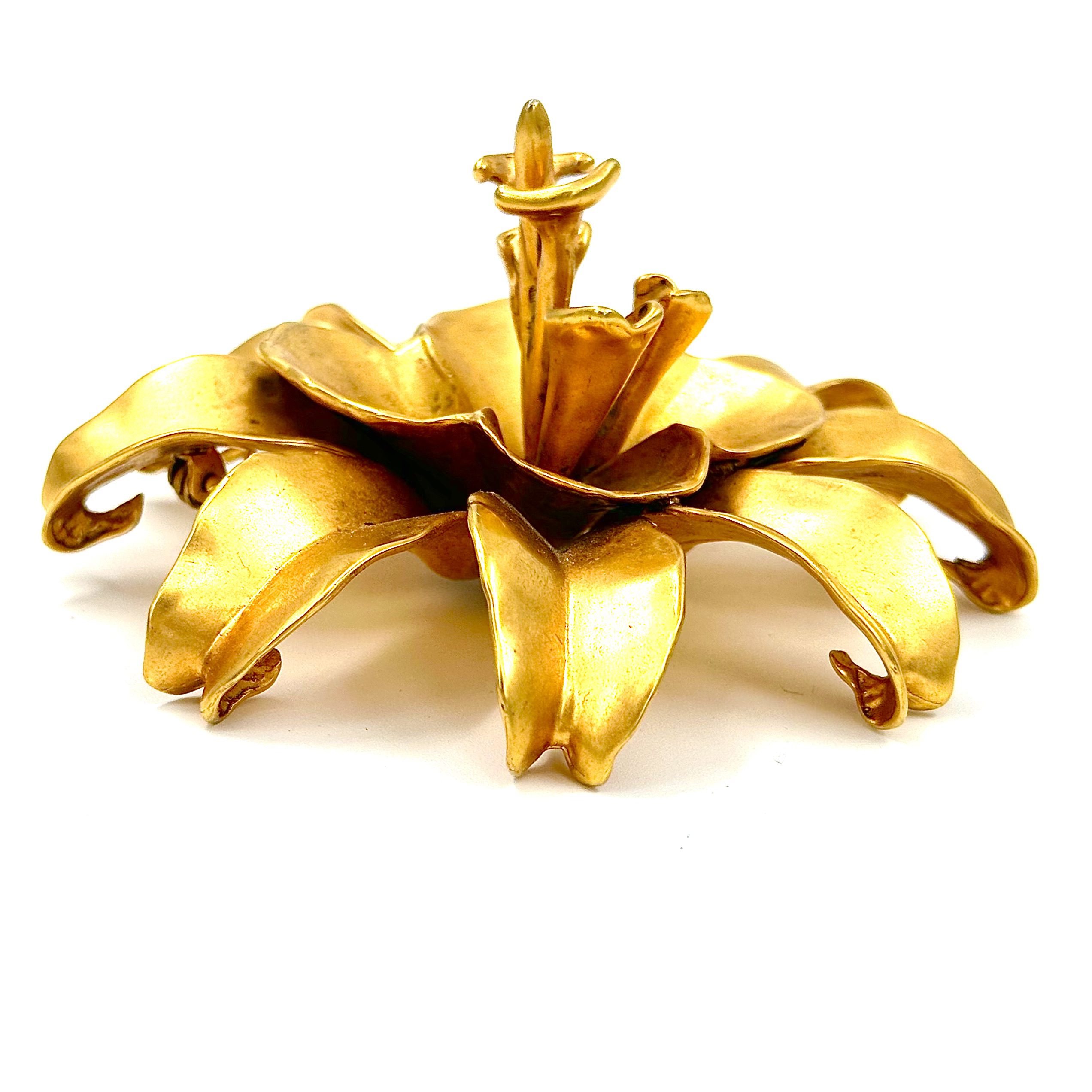 Robert Lee Morris Gold Plated Hybrid Flower Pin - Image 3