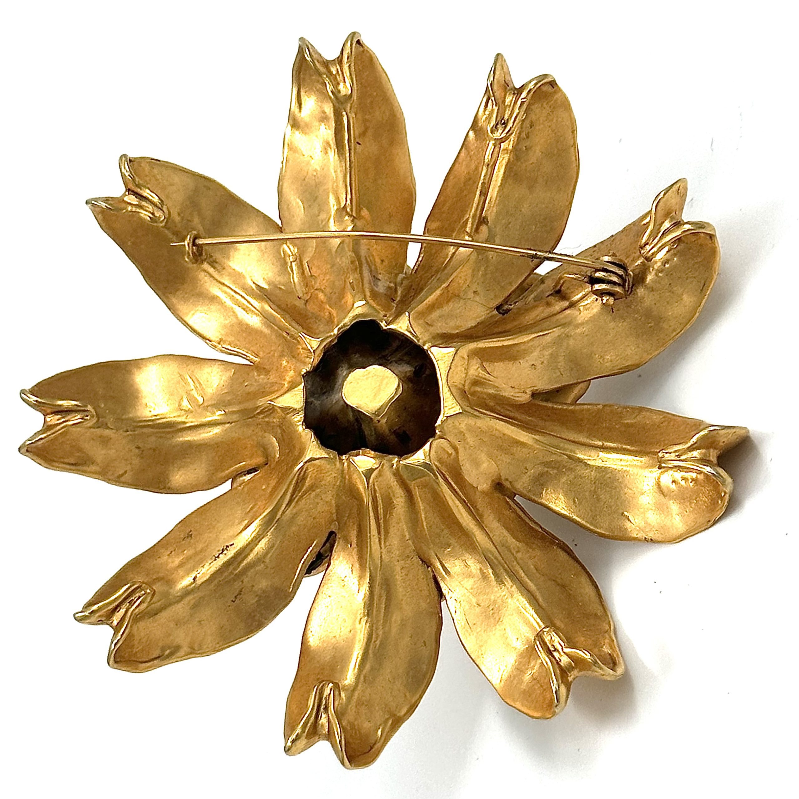 Robert Lee Morris Gold Plated Hybrid Flower Pin - Image 4